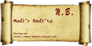 Maár Beáta névjegykártya